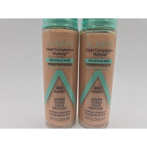 Lot of 2 Almay Clear Complexion Makeup Liquid Foundation #300 Naked NEW - Picture 2 of 3